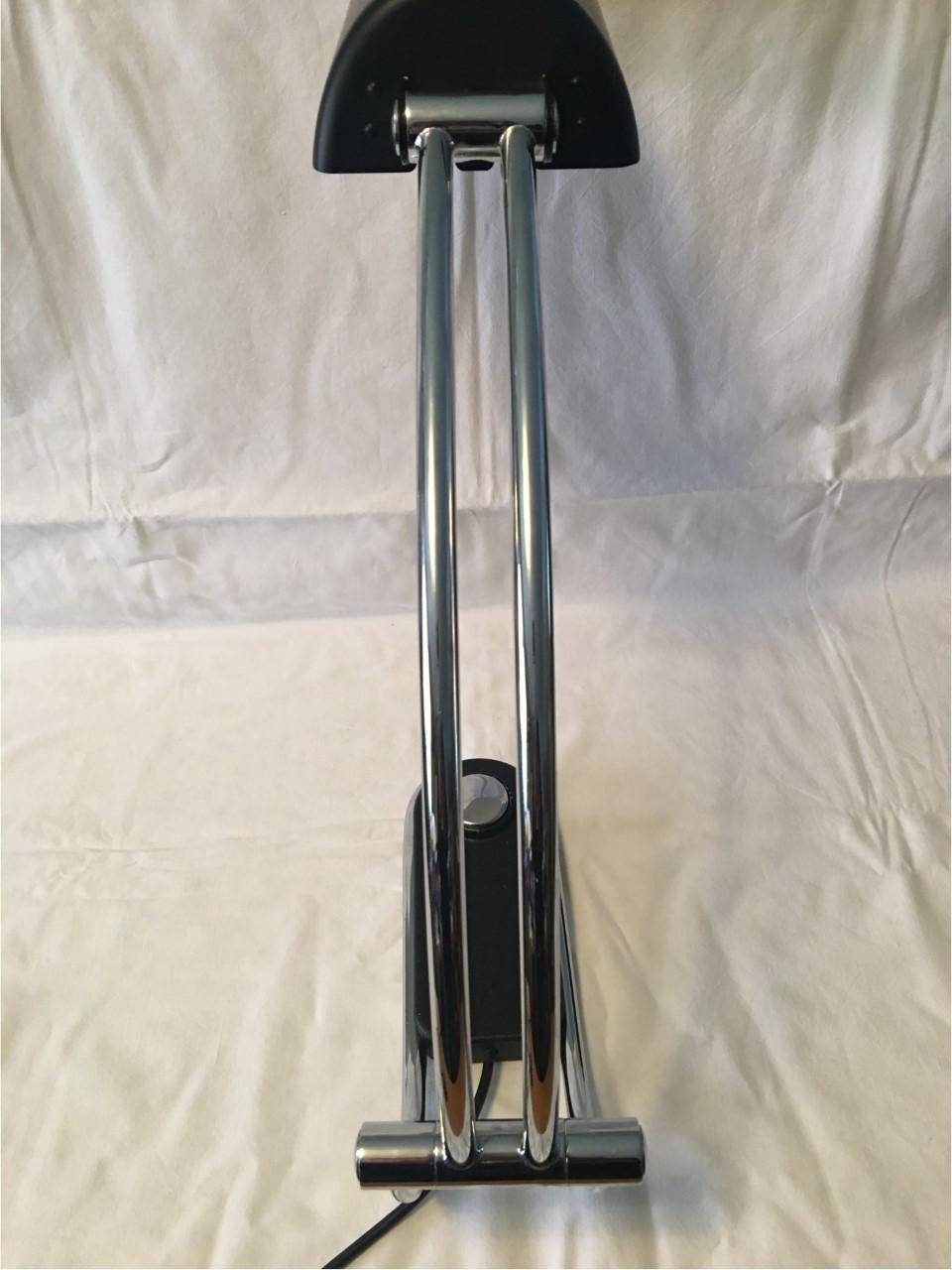 Black and Chrome 1970s German Desk Lamp by Egon Hillebrand For Sale 1