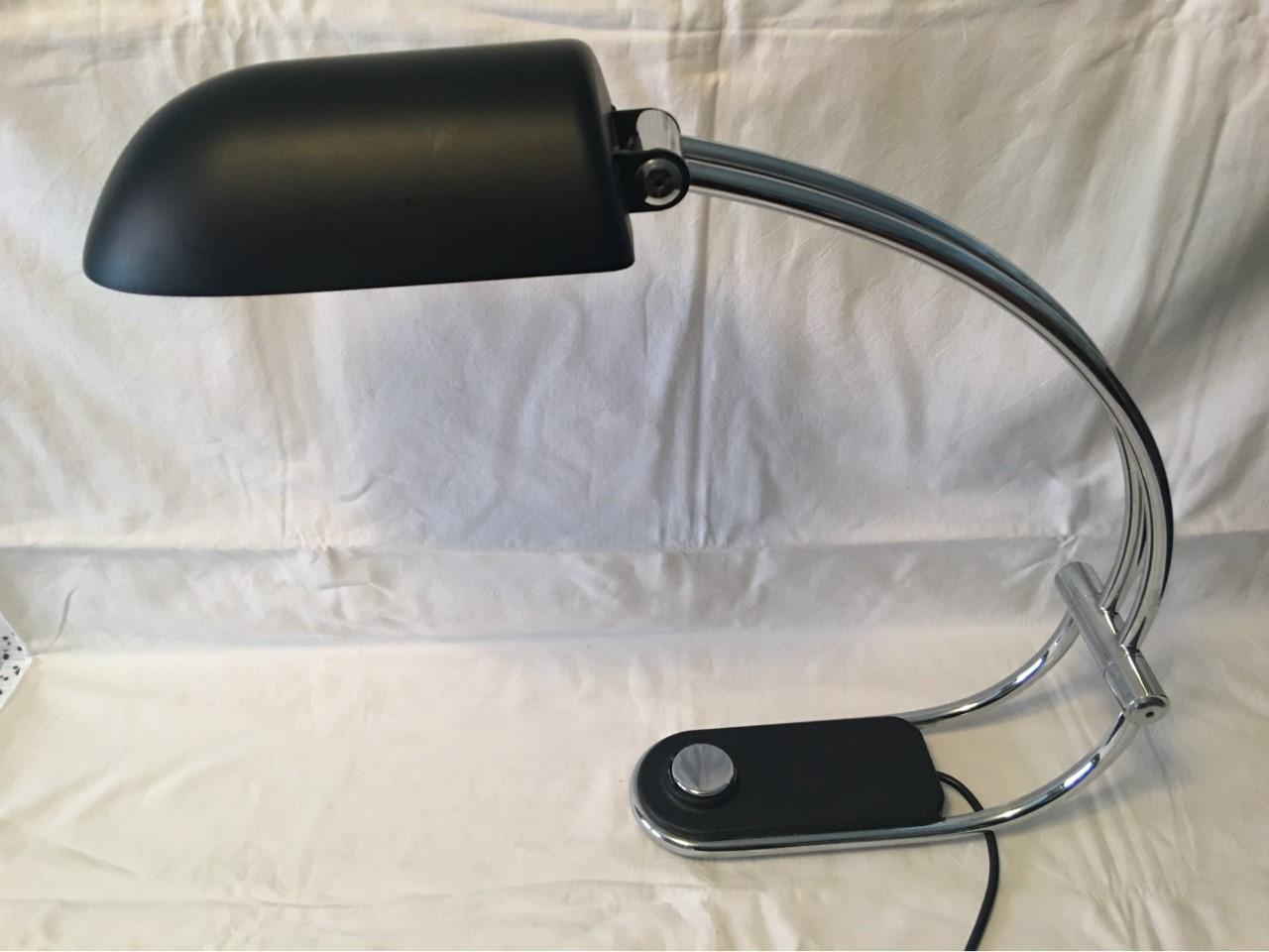 Black and Chrome 1970s German Desk Lamp by Egon Hillebrand For Sale 3