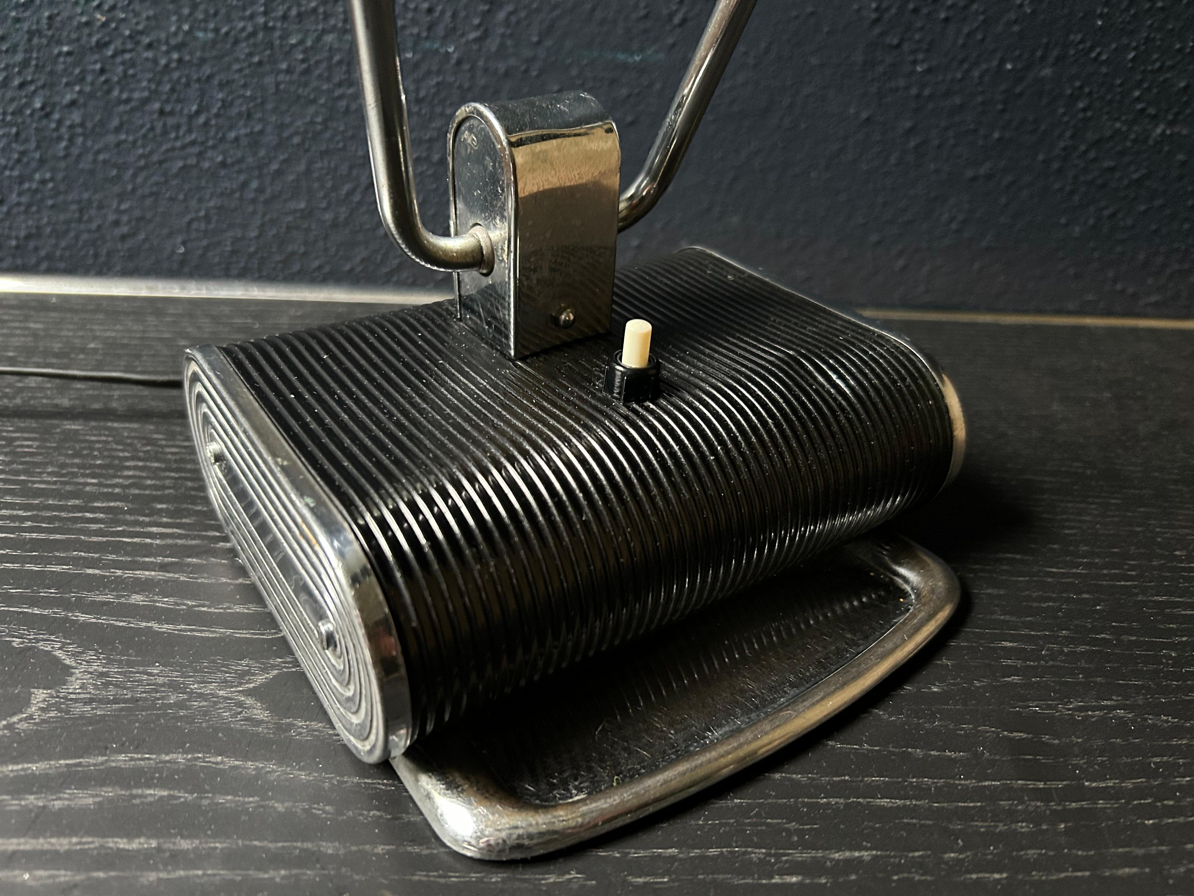 Black and Chrome Desk Lamp Model 71 by JUMO, France, 1960's For Sale 2
