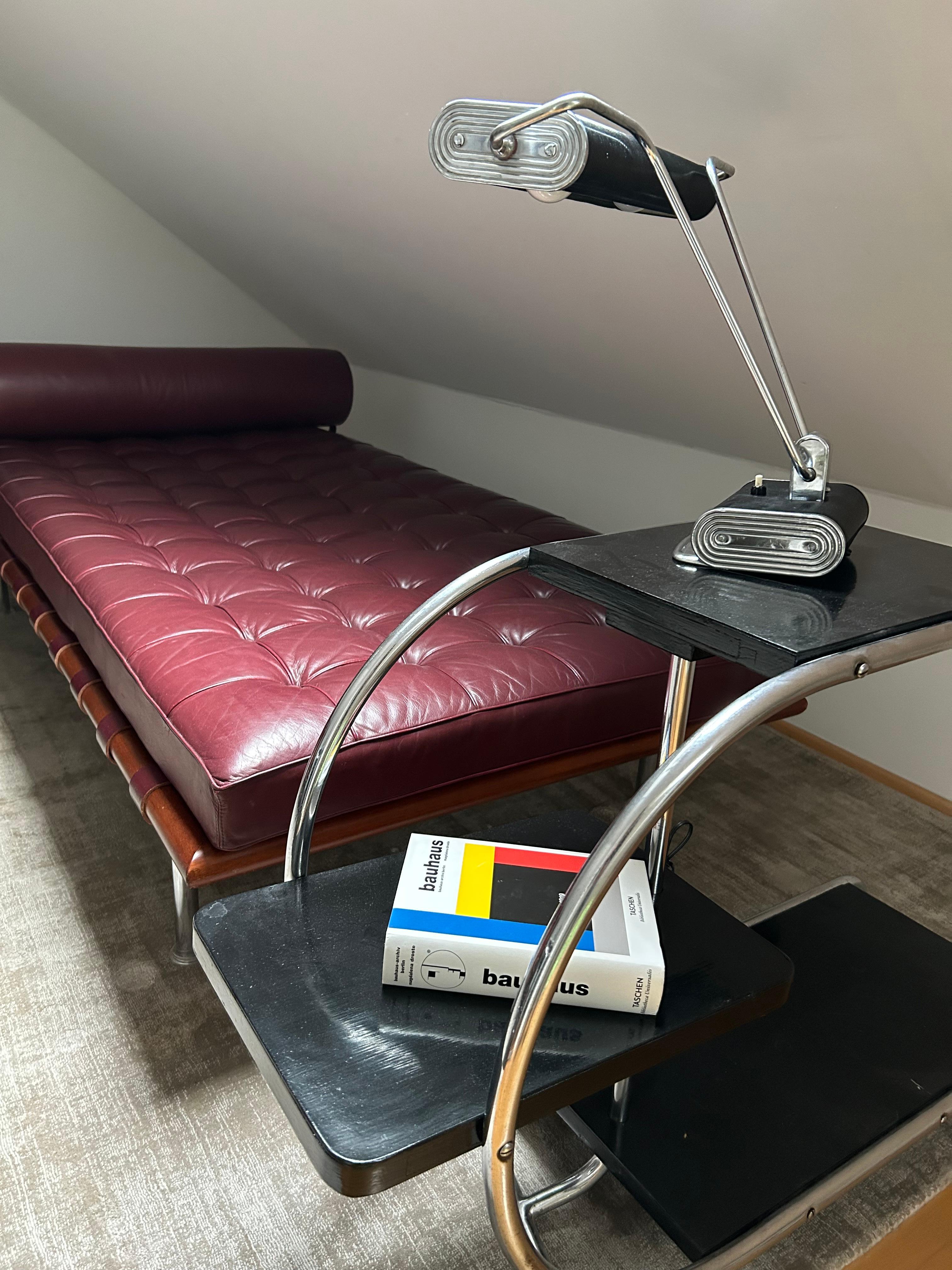 French Black and Chrome Desk Lamp Model 71 by JUMO, France, 1960's For Sale