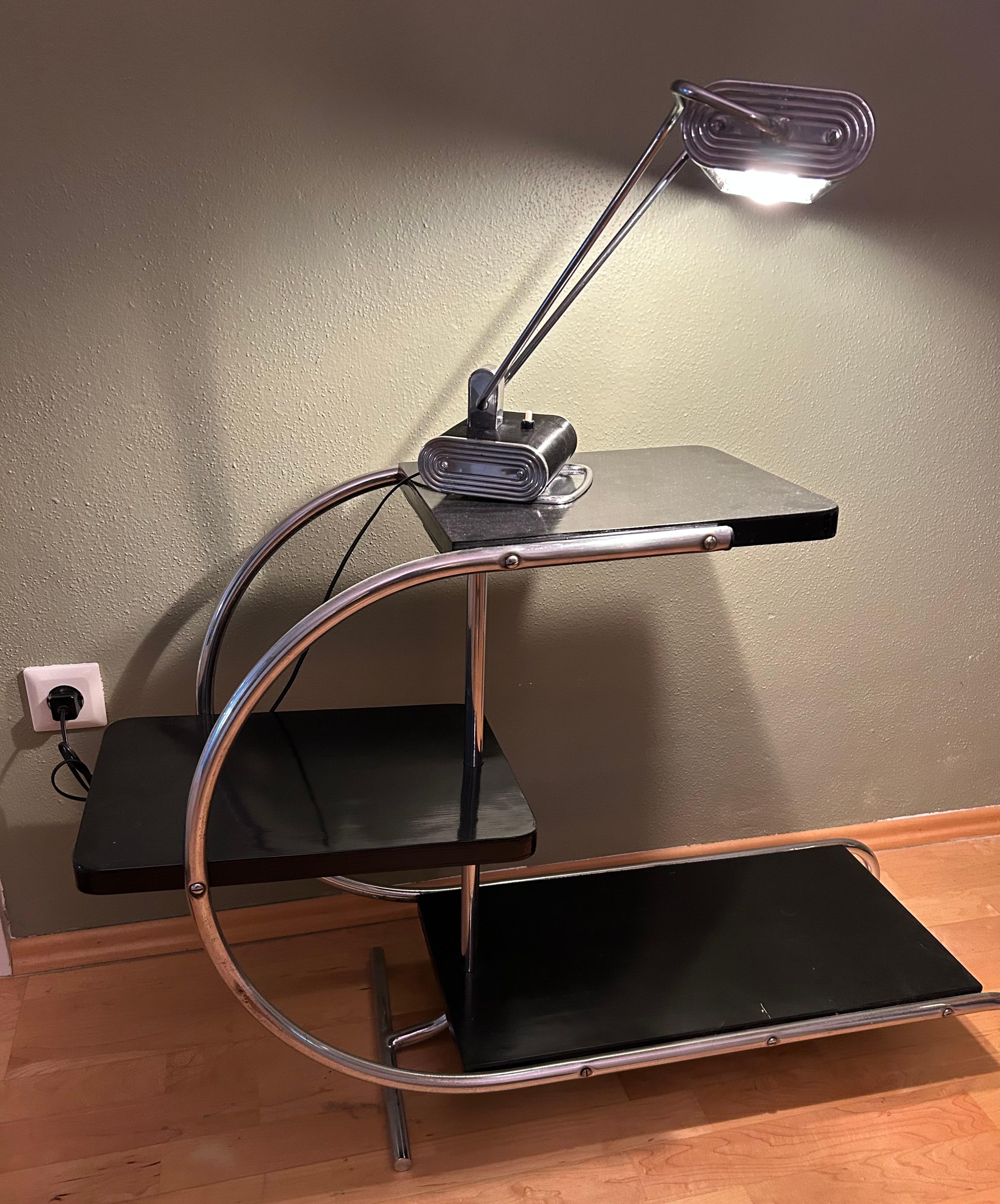 Mid-20th Century Black and Chrome Desk Lamp Model 71 by JUMO, France, 1960's For Sale