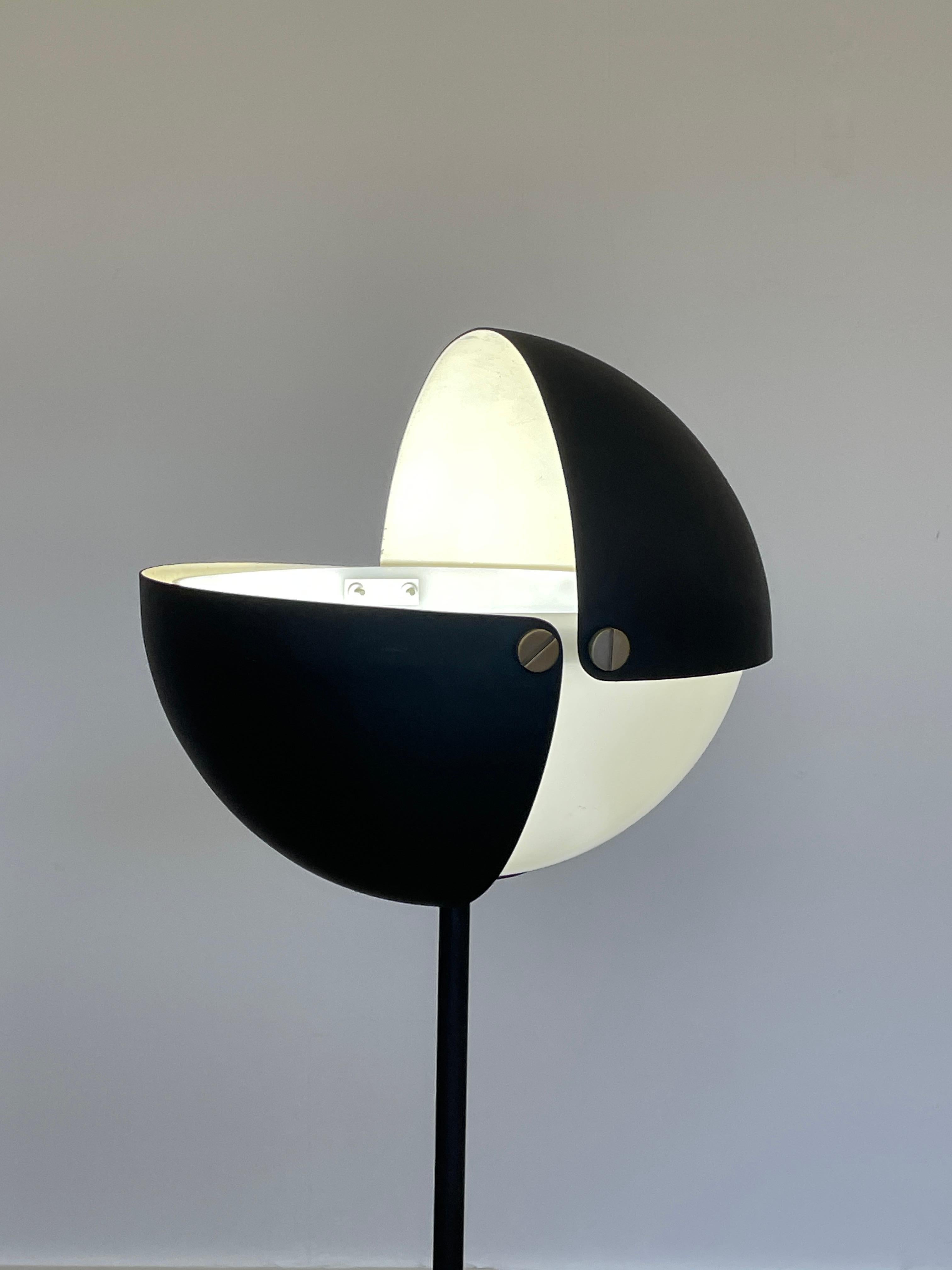 Mid-Century Modern Black and Chrome Orb Floor Lamp Attributed to Stinovo, circa 1960s For Sale