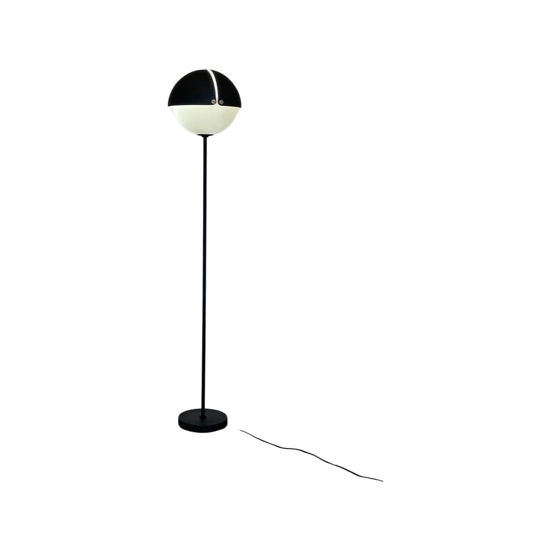 Black and Chrome Orb Floor Lamp Attributed to Stinovo, circa 1960s For Sale
