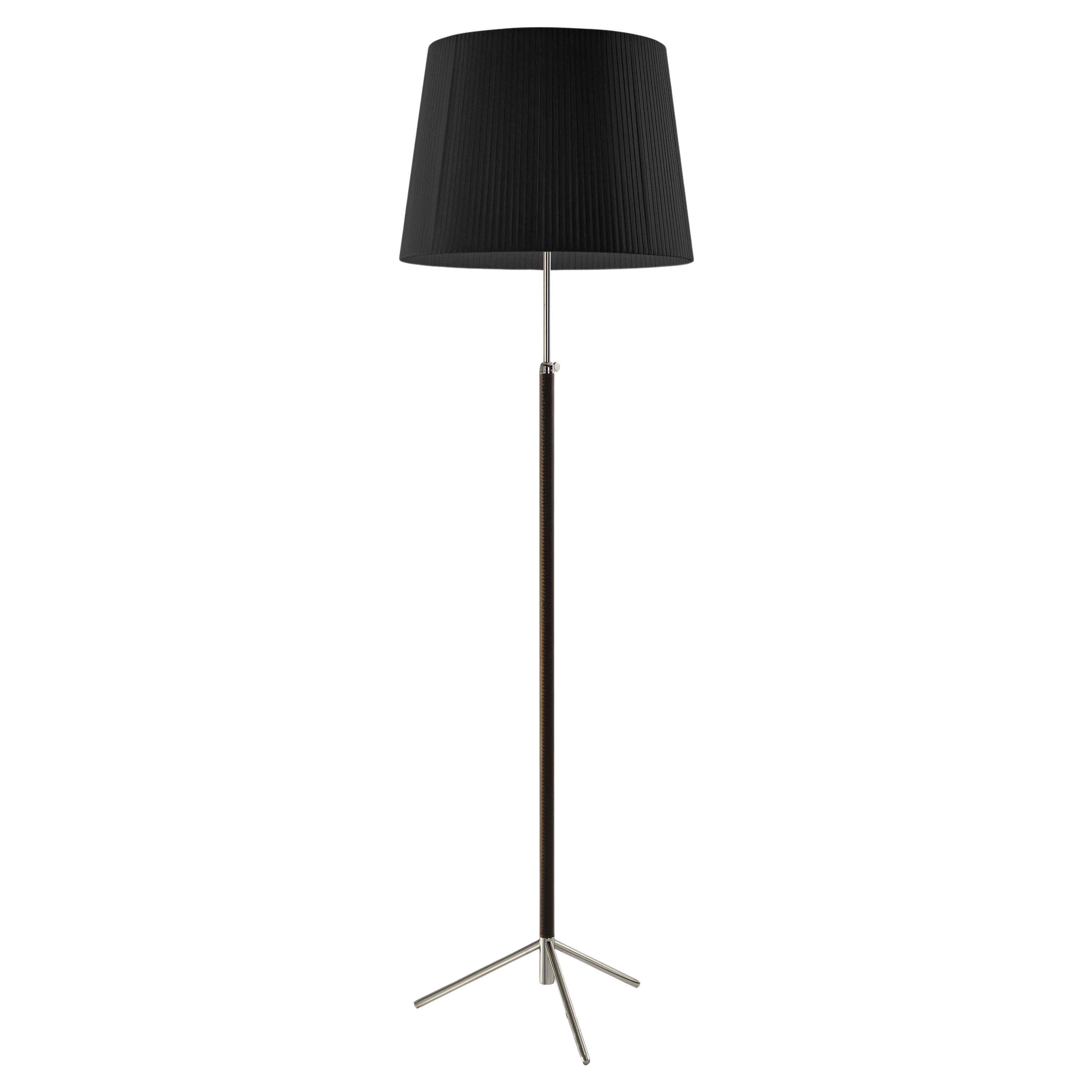 Black and Chrome Pie de Salón G1 Floor Lamp by Jaume Sans