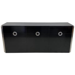 Black and Chrome Sideboard by Willy Rizzo for Mario Sabot, Italy, 1972