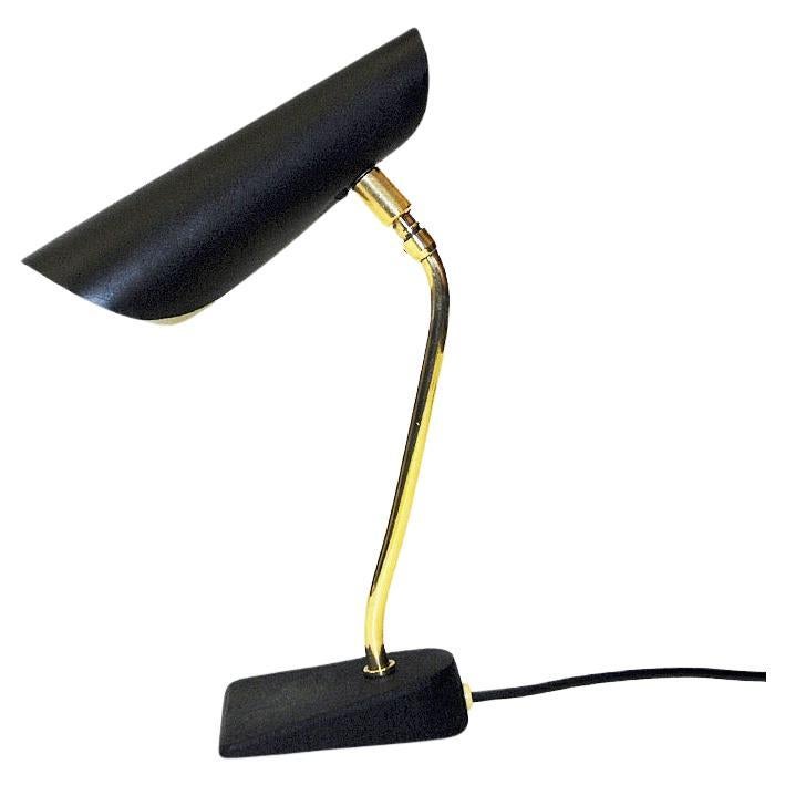 Black and Classic Coneshaped Metal Table Lamp 1950s Sweden For Sale