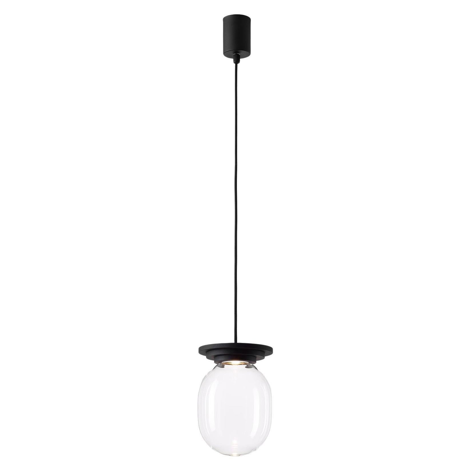 Black and Clear Stratos Big Capsule Pendant Light by Dechem Studio For Sale