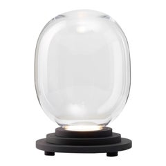 Black and Clear Stratos Capsule Table Light by Dechem Studio
