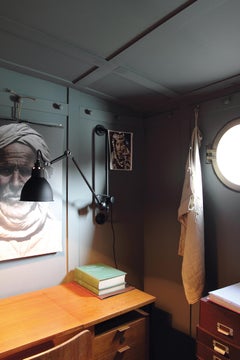 Black and Copper Lampe Gras N° 210 Wall Lamp by Bernard-Albin Gras