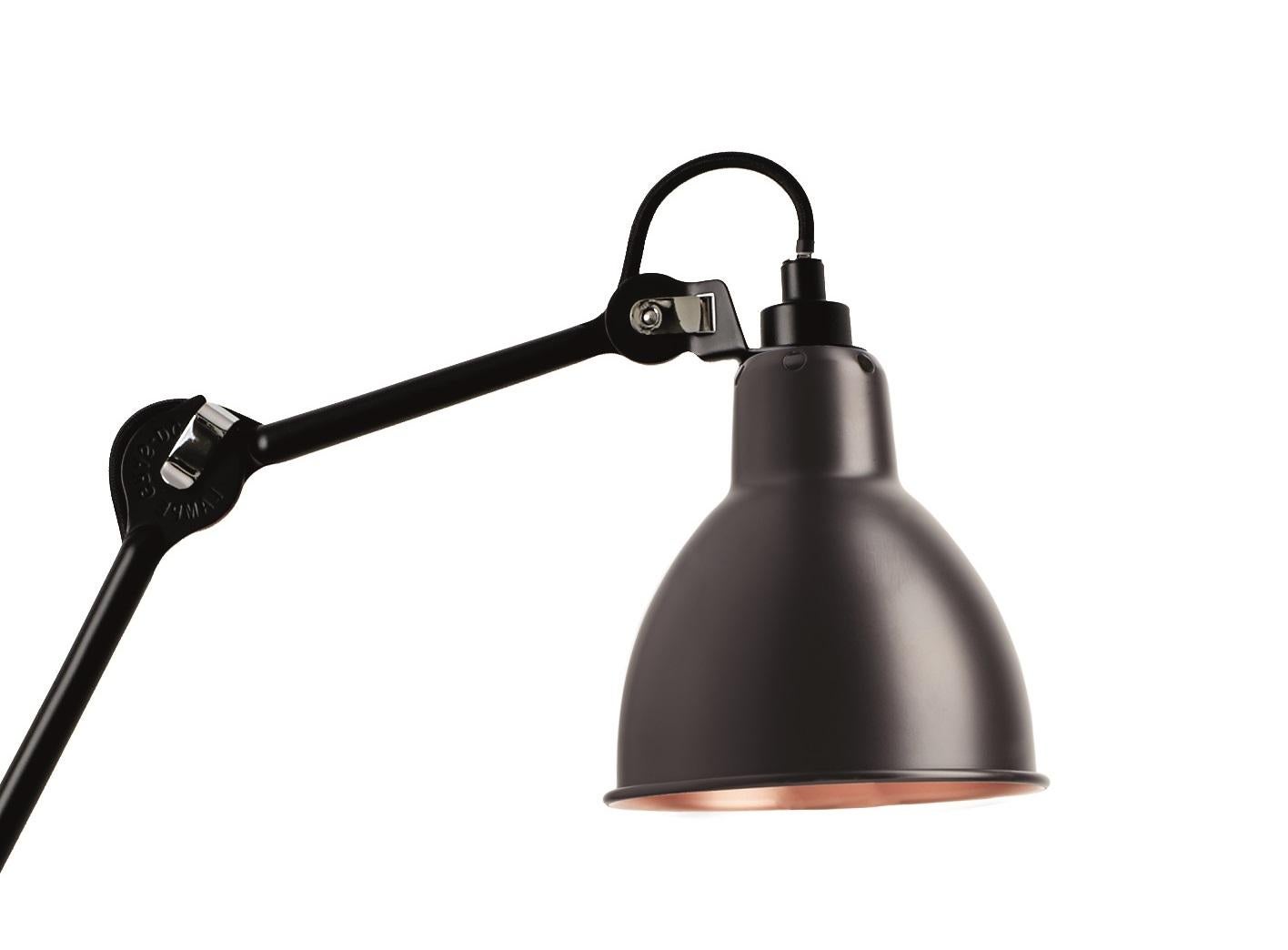 Post-Modern Black and Copper Lampe Gras N° 210 Wall Lamp by Bernard-Albin Gras For Sale