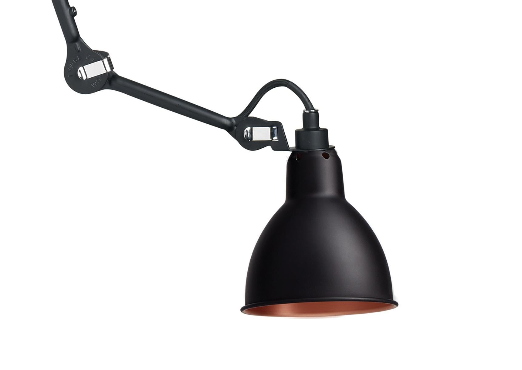 Post-Modern Black and Copper Lampe Gras N° 302 Ceiling Lamp by Bernard-Albin Gras