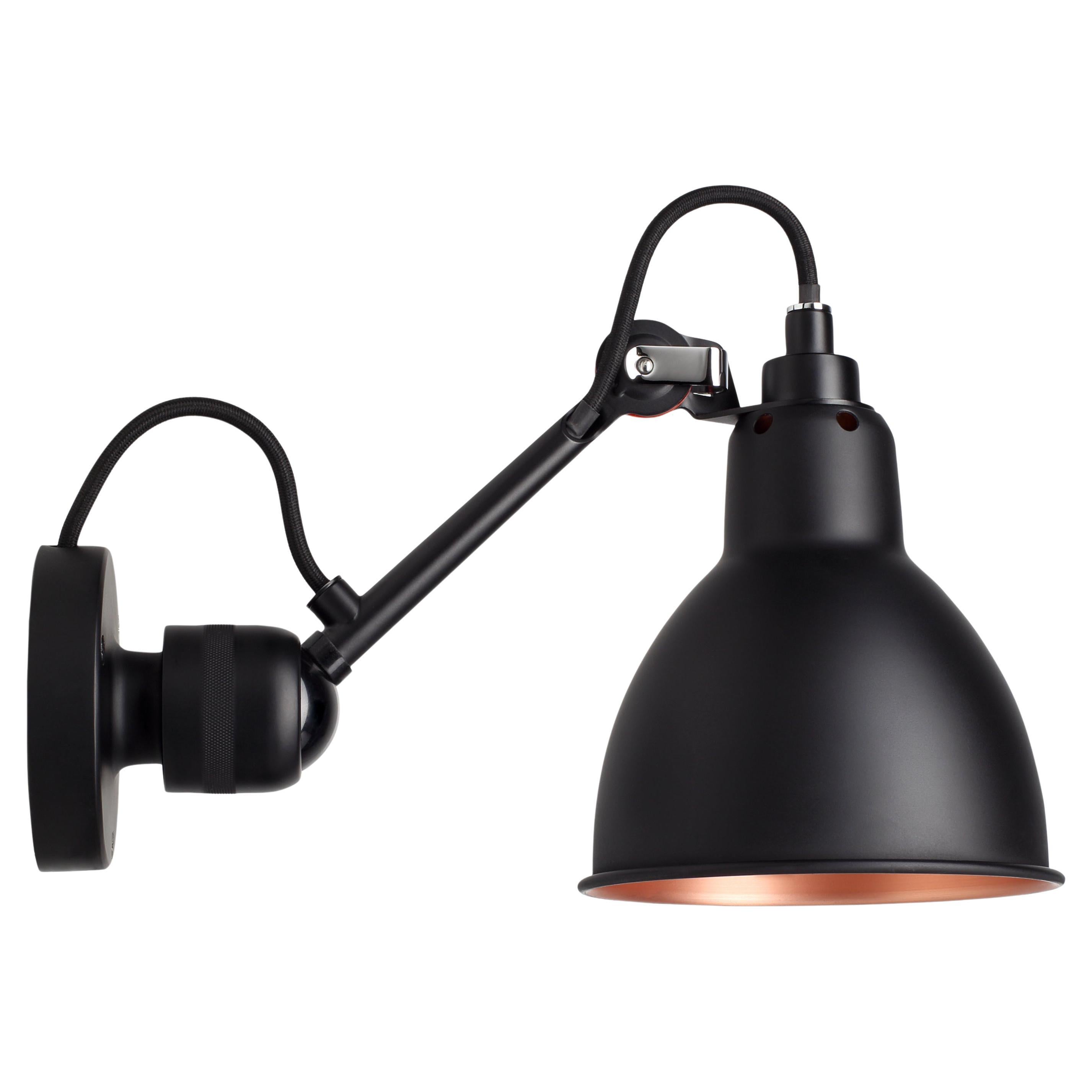 Black and Copper Lampe Gras N° 304 Wall Lamp by Bernard-Albin Gras For Sale