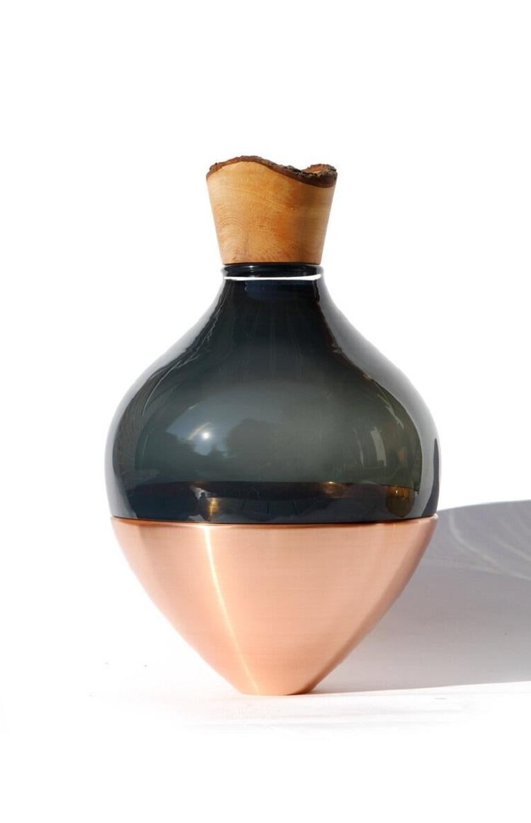 Tornito Vaso da India II in patina nera e rame, Pia Wüstenberg in vendita