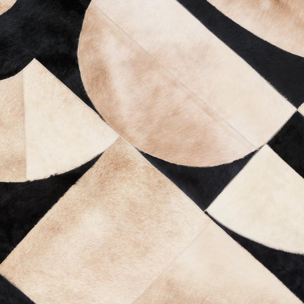 Postmoderner runder, anpassbarer, anpassbarer Teppich in Schwarz und Creme Groß im Angebot 2
