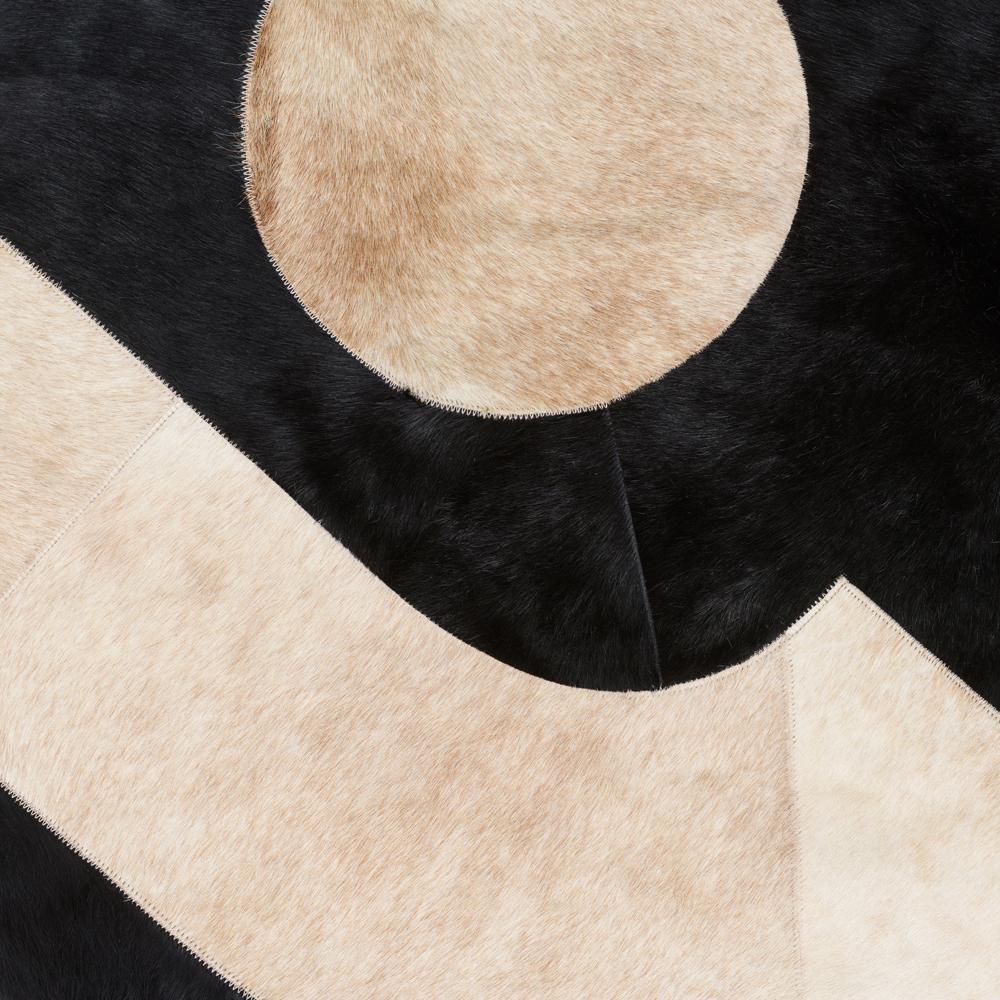 Alfombra Postmoderna Redonda Personalizable Negro y Crema XLarge en venta 3