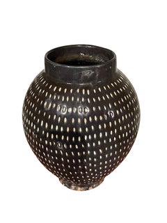 Black And Cream Pin Dots Vase, China, Contemporary