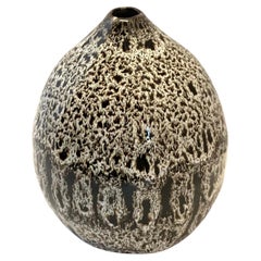 Black and Cream Small Spout Vase, China, Contemporary