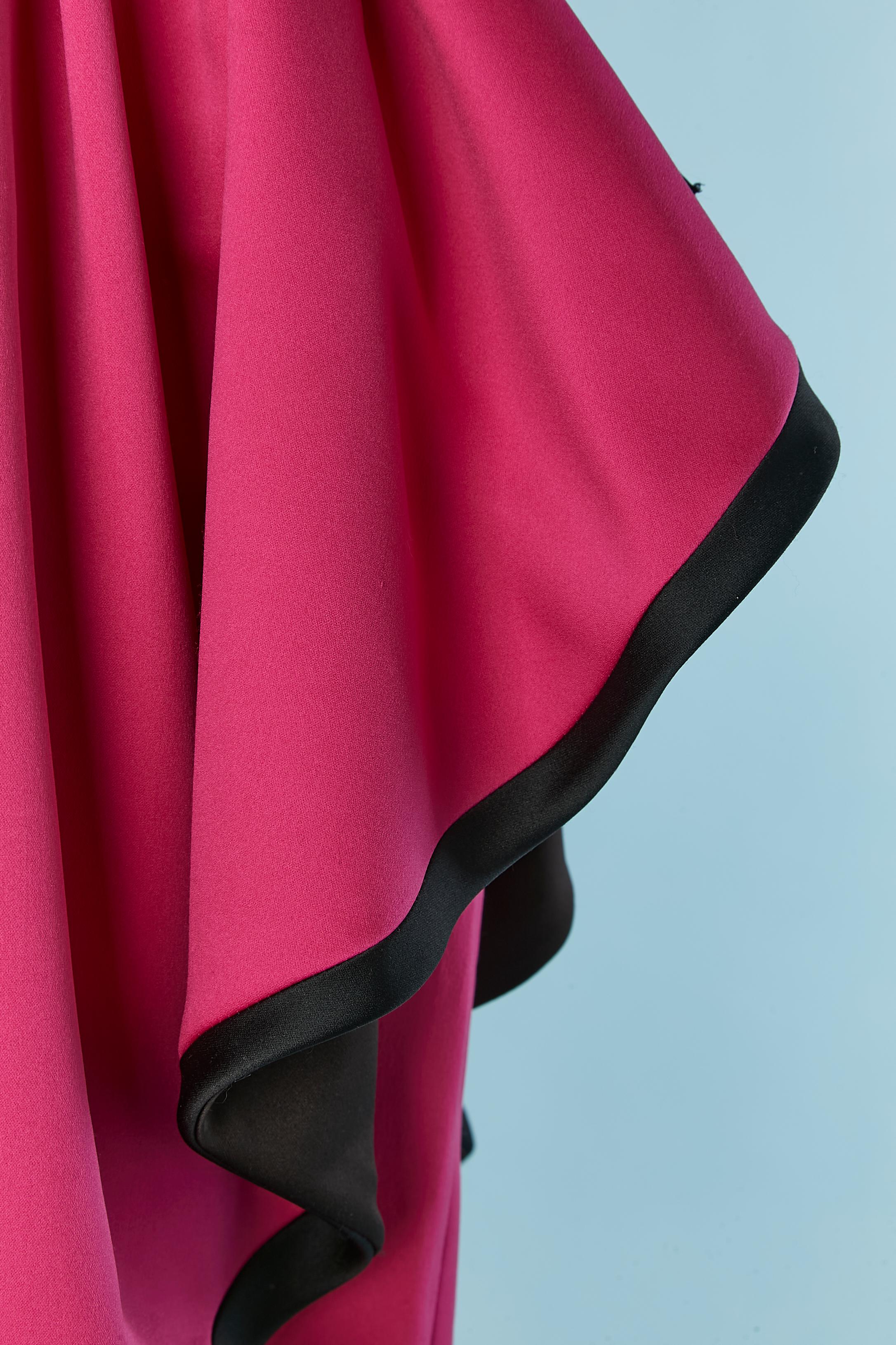 Red Black and fushia bustier cocktail dress VICTOR COSTA For Sale