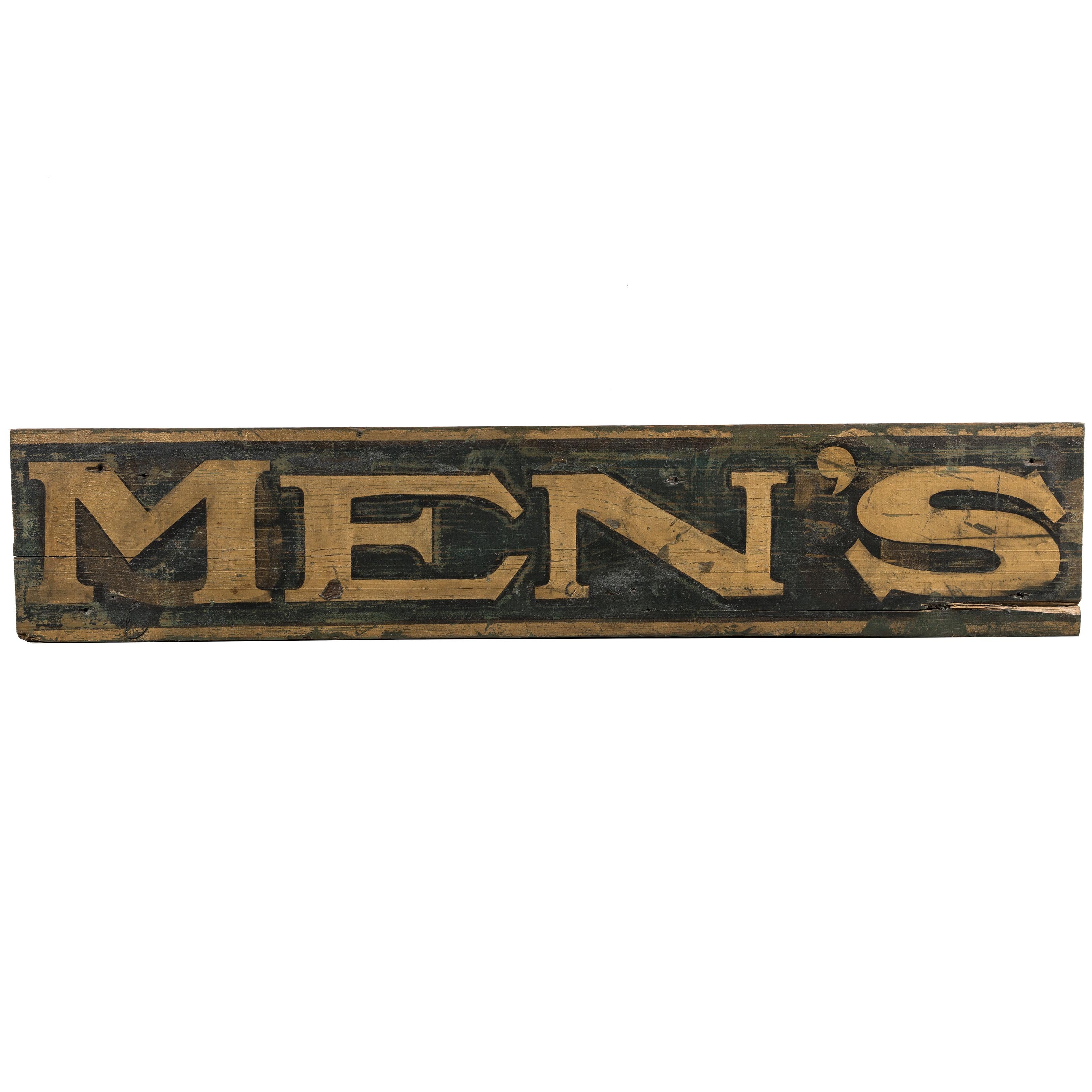 Black and Gold 19th Century Men's Department Store Sign