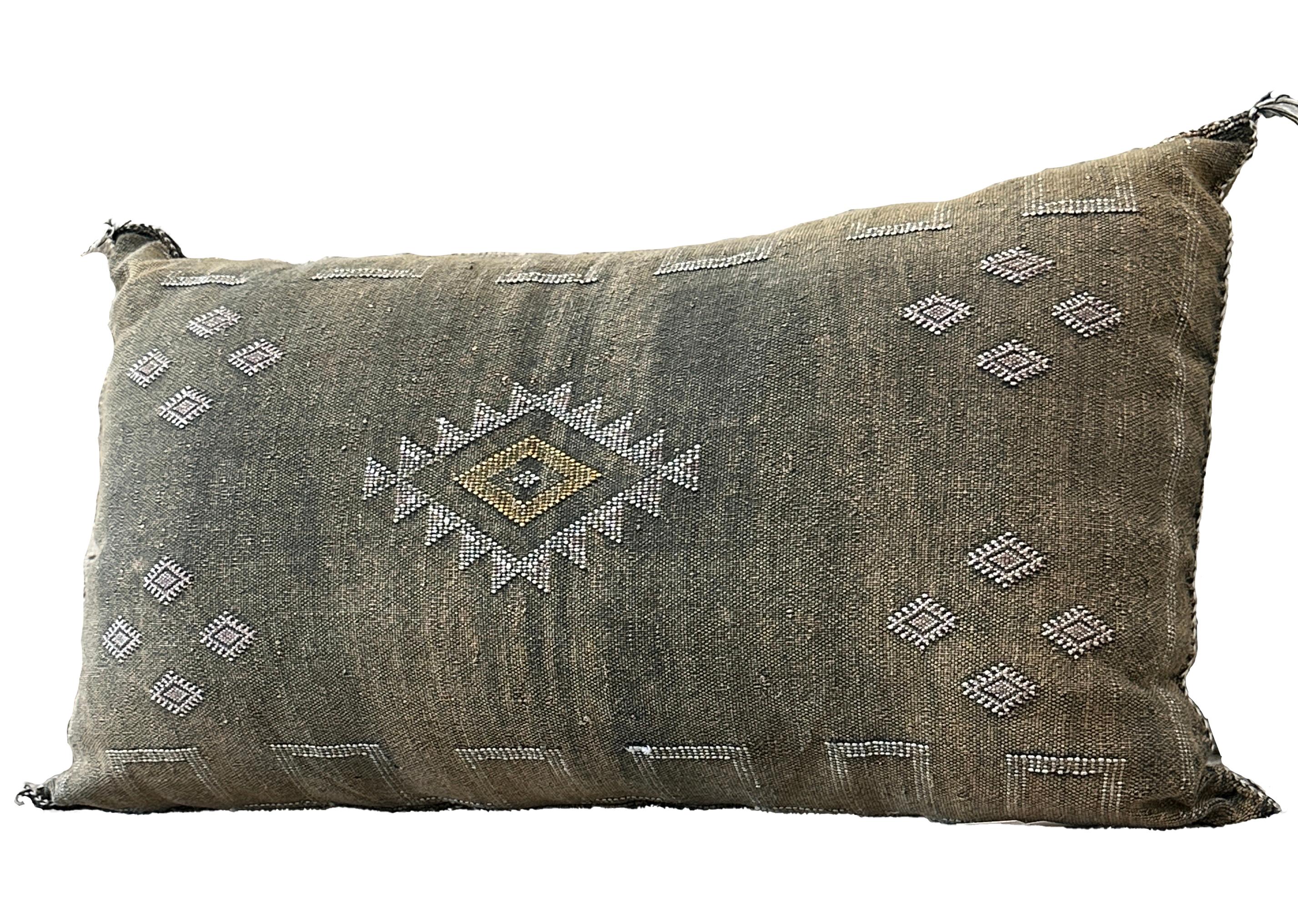 XXIe siècle et contemporain Coussin d'appoint marocain noir et or 35 