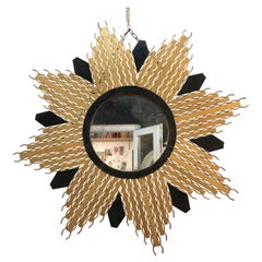 Black and Gold Art Deco Starburst Mirror