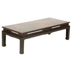 Black and Gold Chinoiserie Style Coffee Table