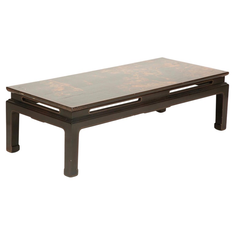 Black and Gold Chinoiserie Style Coffee Table at 1stDibs