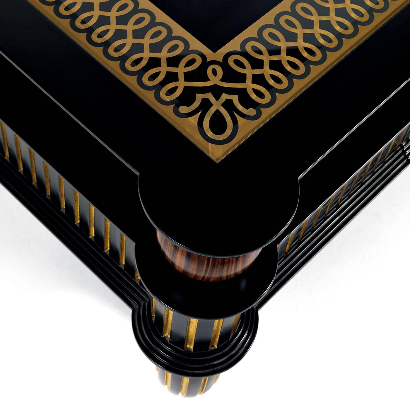 black and gold console