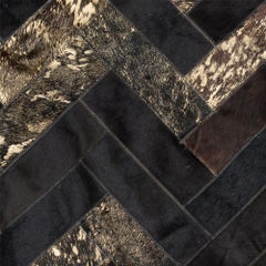 Black and Gold Customizable Art Deco Estrella Cowhide Runner X-Large