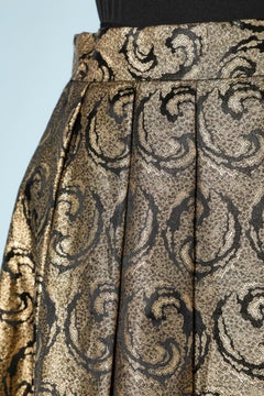 Black and gold damasked long skirt "Black Tie" by  Oleg Cassini