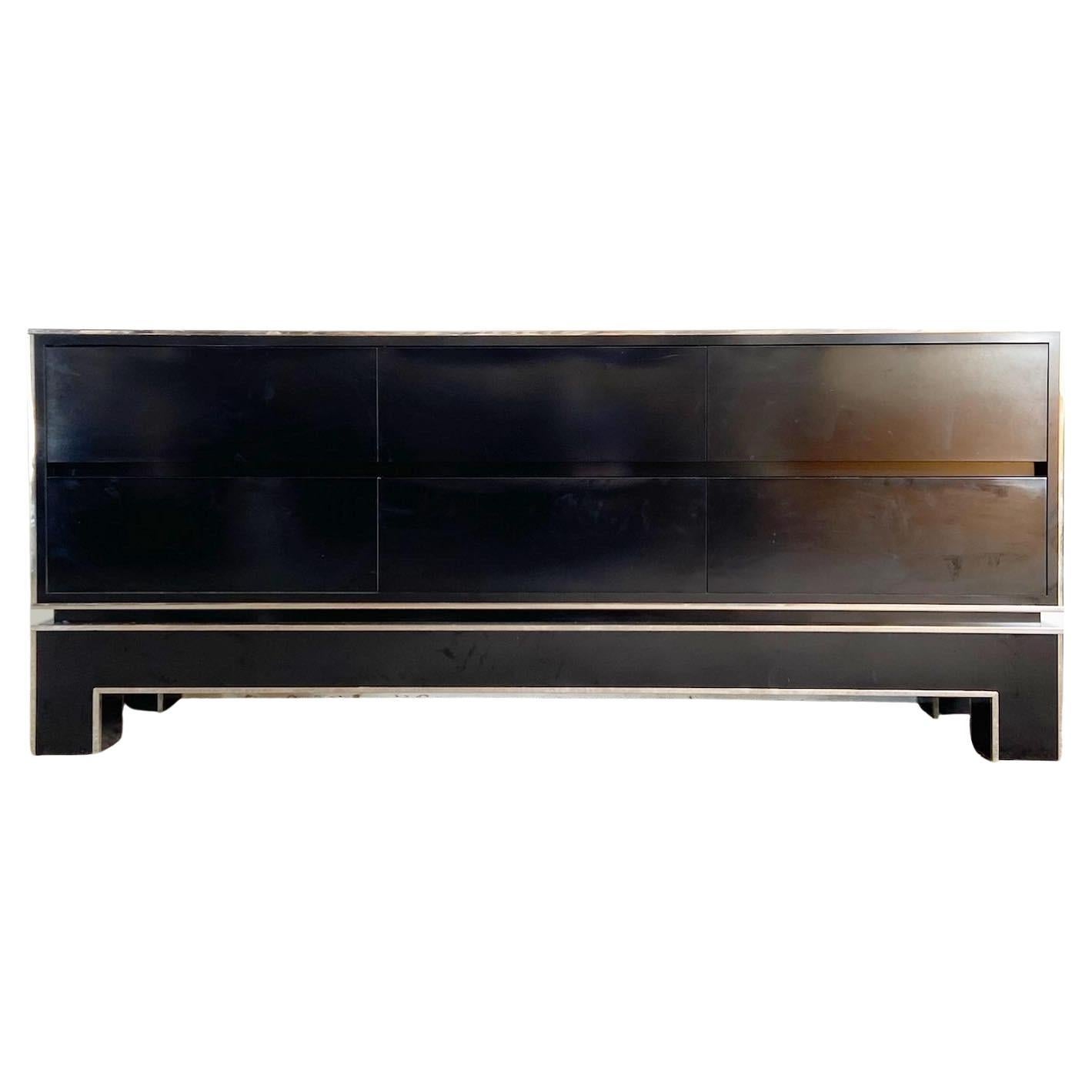 Black and Gold Dresser by Alain Delon for Maison Jansen For Sale