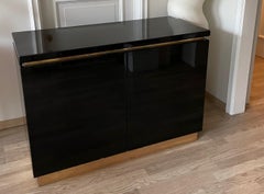 Black and Gold Dry Bar by Jean- Claude Mahey, France 1975.