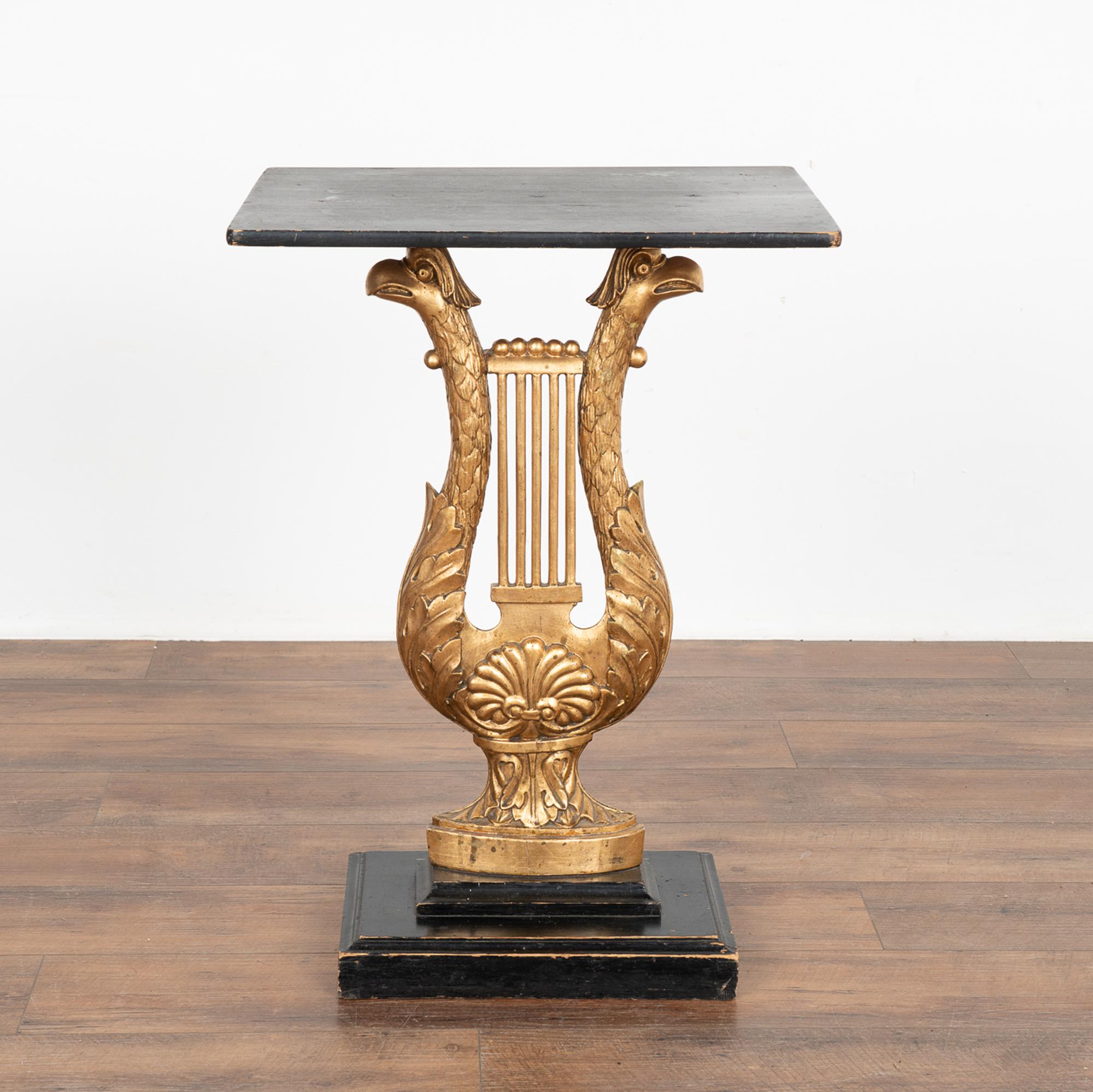 Neoclassical Black and Gold Eagle Console Table, Sweden circa 1830 For Sale
