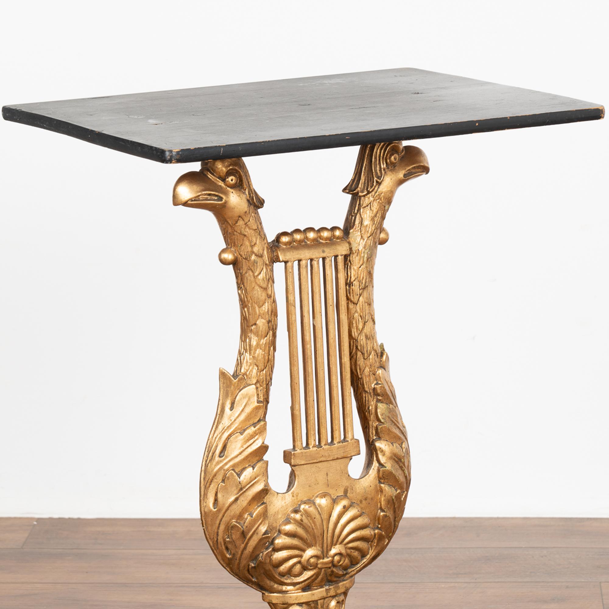 19th Century Black and Gold Eagle Console Table, Sweden circa 1830 For Sale