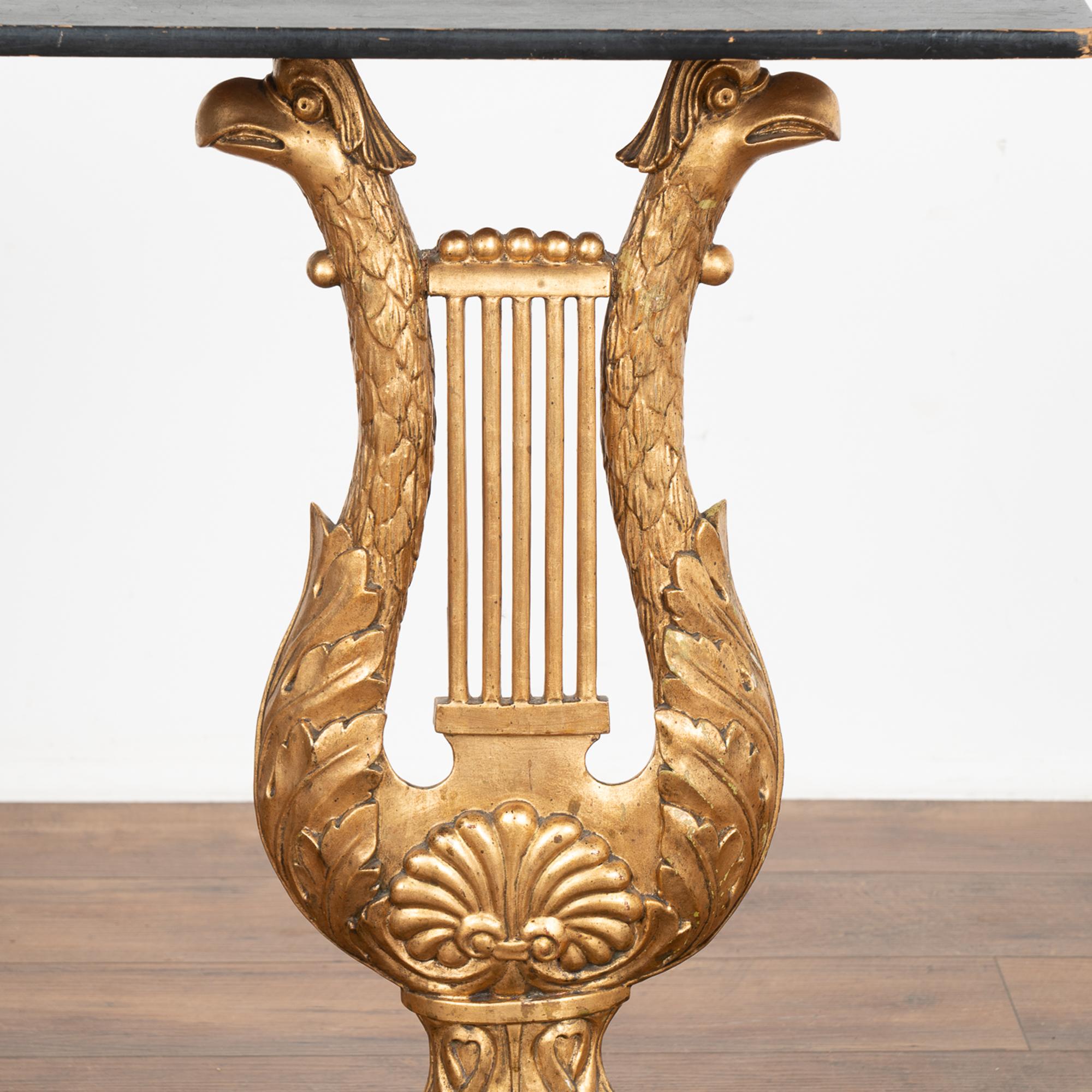 Black and Gold Eagle Console Table, Sweden circa 1830 For Sale 1