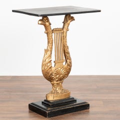 Antique Black and Gold Eagle Console Table, Sweden circa 1830