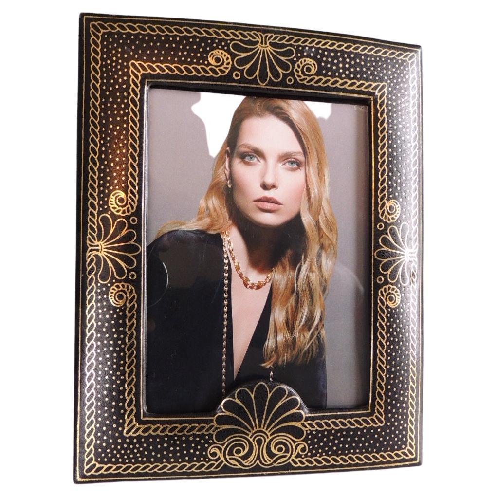 Gold and Faux Enameled Brass Decorative Picture Frame For Sale at 1stDibs