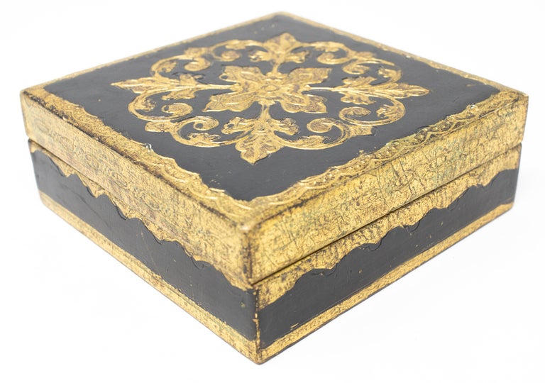 Florentine Mid-Century Embossed Leather Humpback Boxes-NYShowplace