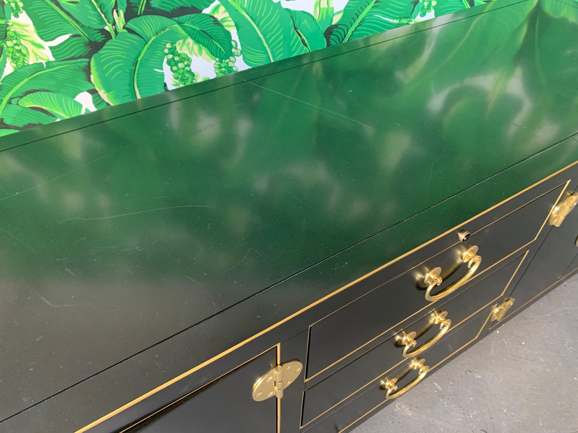 Black and Gold Heavy Brass Embellished Credenza 1