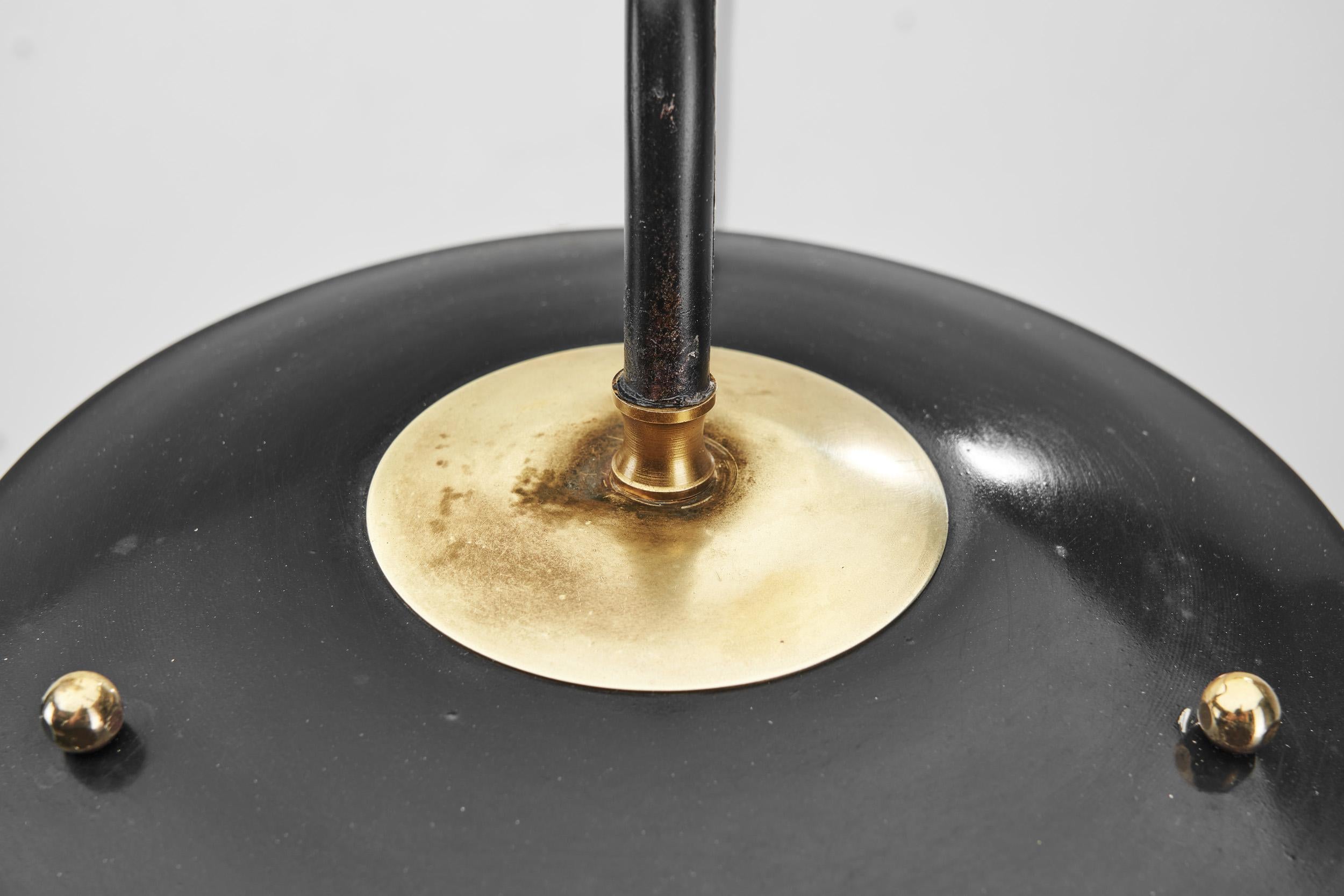 Black and Gold Lacquered Metal Wall Light, Europe, circa 1950s For Sale 8