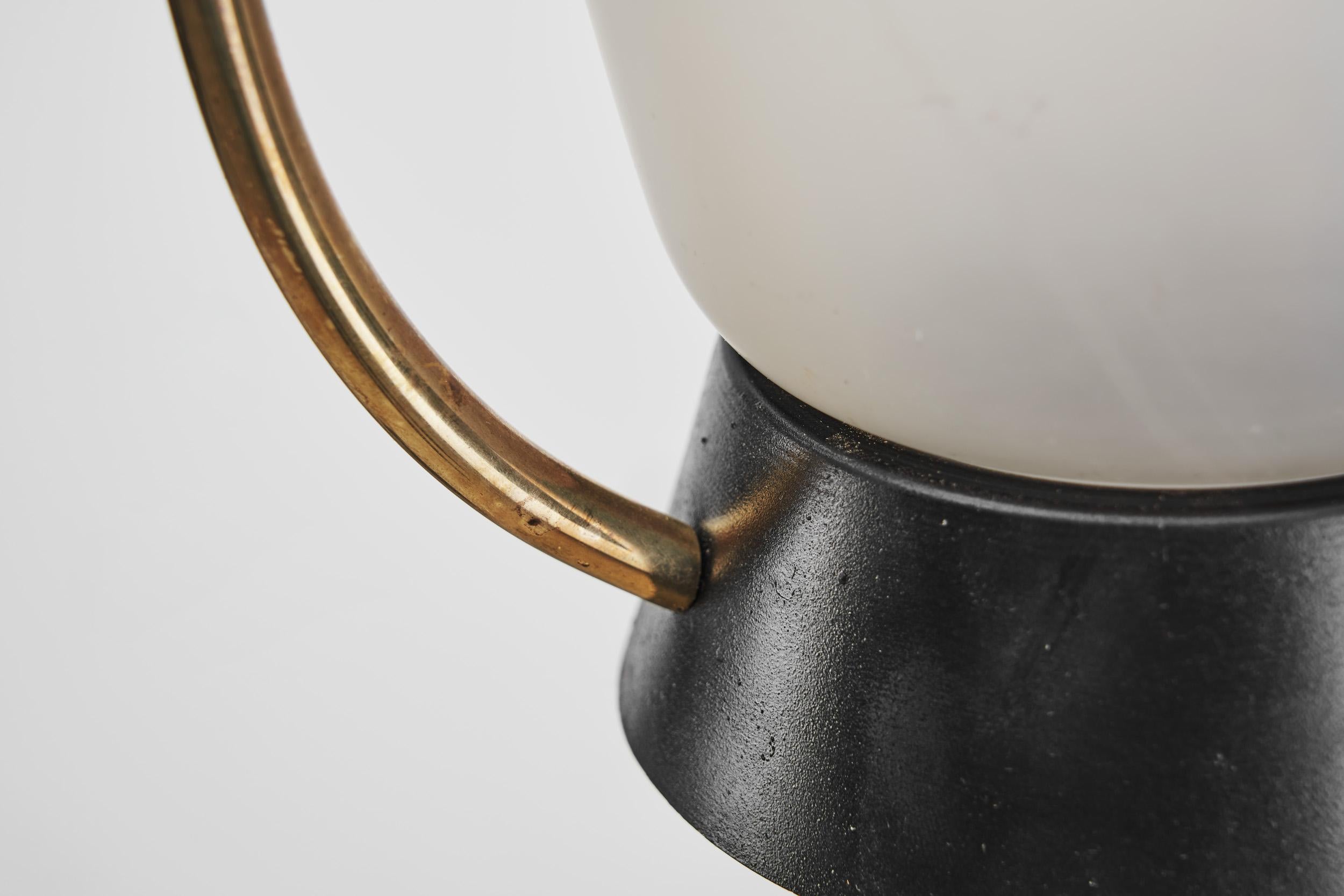Black and Gold Lacquered Metal Wall Light, Europe, circa 1950s For Sale 10