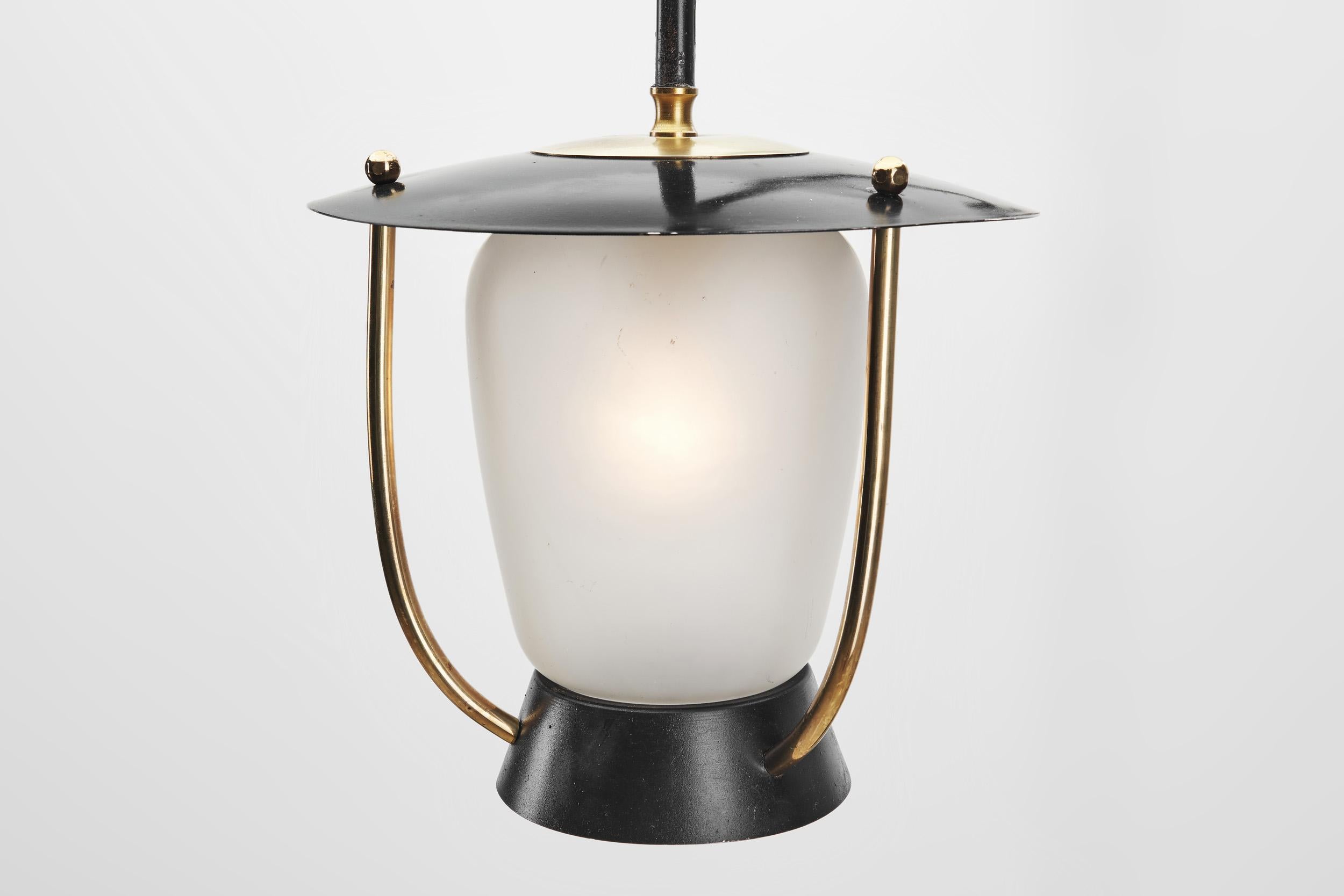 Black and Gold Lacquered Metal Wall Light, Europe, circa 1950s For Sale 2