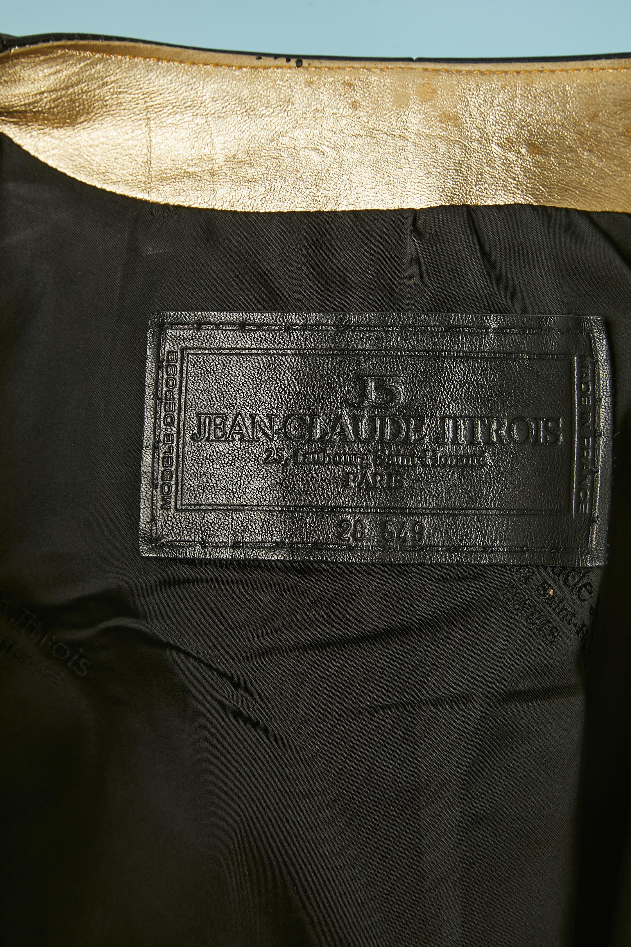 Boléro JEAN-CLAUDE JITROIS in pelle nera e dorata Circa 1980 in vendita 3