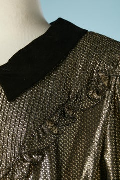 Black and gold lurex cocktail dress with ruffles Valentino Miss V NEW with tag