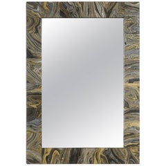Black and Gold Marbleized Mirror