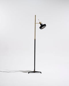 Black and gold metal floor lamp, 1950s