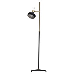 Black and gold metal floor lamp, 1950s