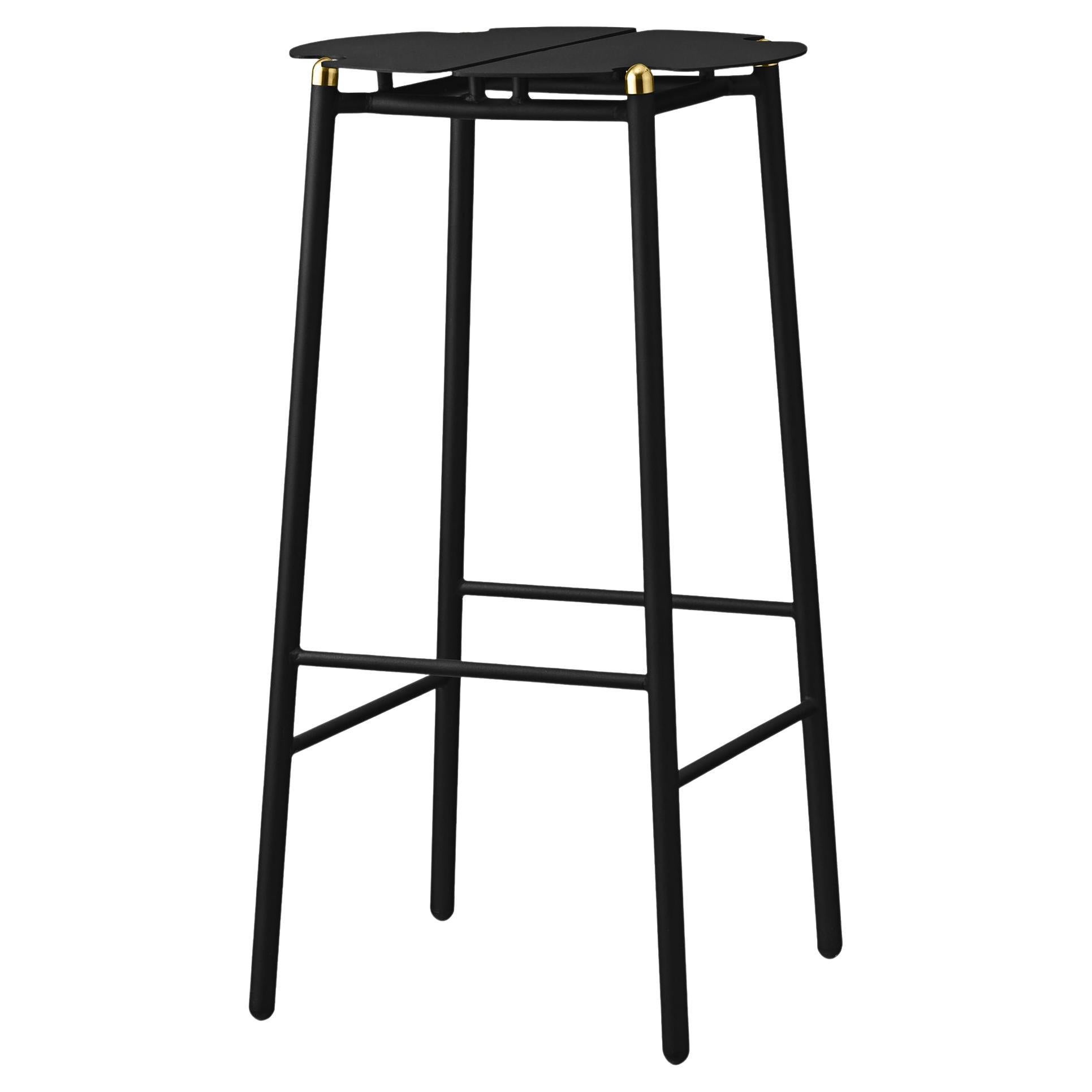 Black and Gold Minimalist Bar Stool For Sale