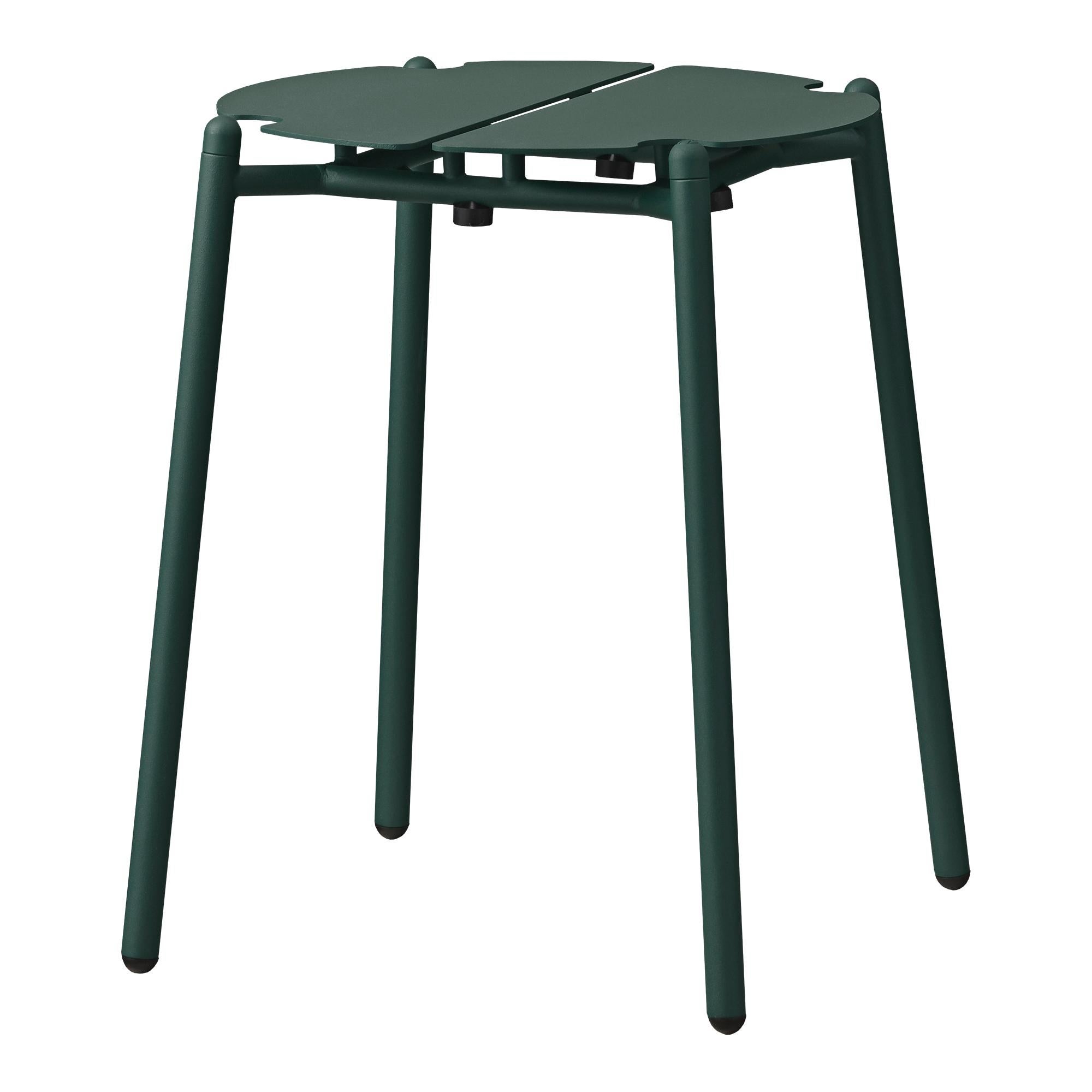 Powder-Coated Black and Gold Minimalist Stool  For Sale