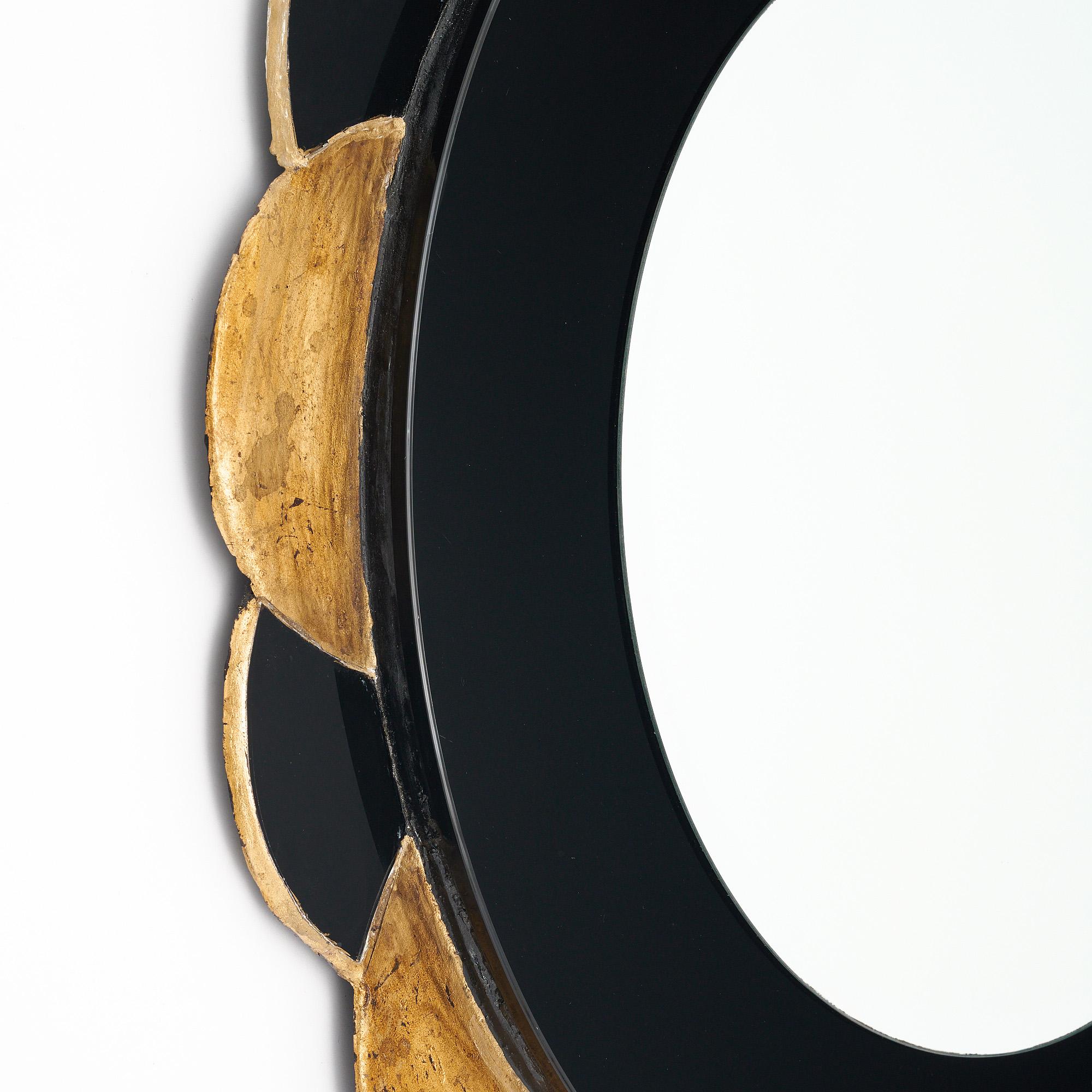 Schwarz und Gold Neo Barock Sunburst Spiegel (Spanisch) im Angebot